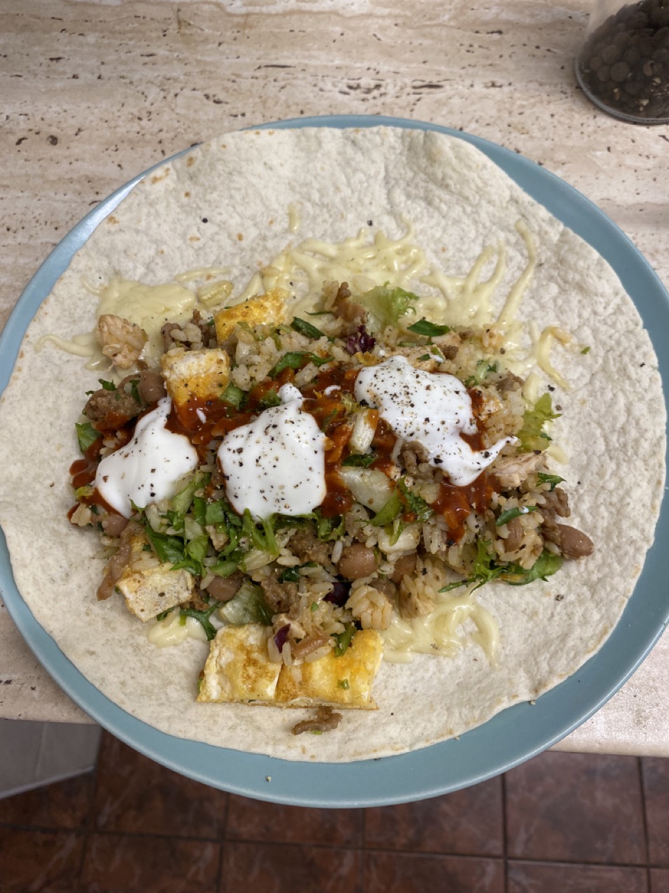 Priklad naplnenia, predstav si burrito s plnkou